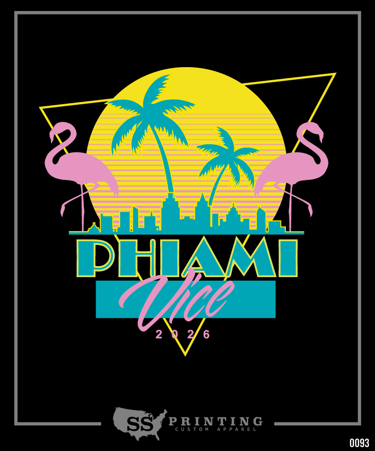 Miami Vice Sunset Flamingo