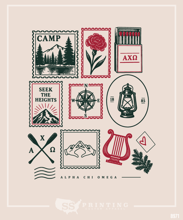 Vintage Fall Postcard Stamps